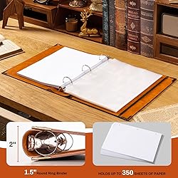 Ovesmusl Leather 3 Ring Binder Fits 8.5"x11" Letter