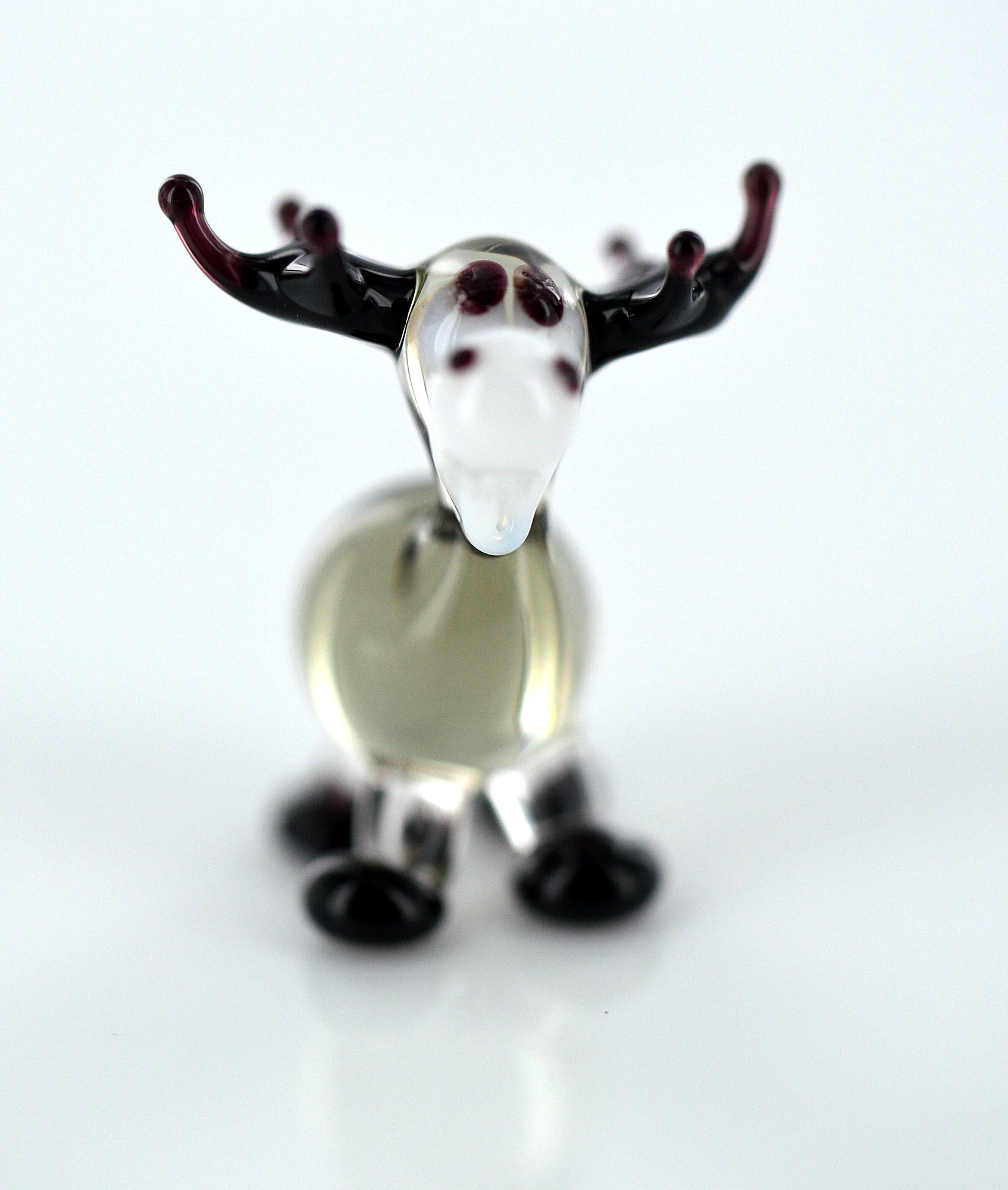 Unbekannt Moose Miniature Glass Figurine 2 Mini Figurine Glass Decorative Display Box