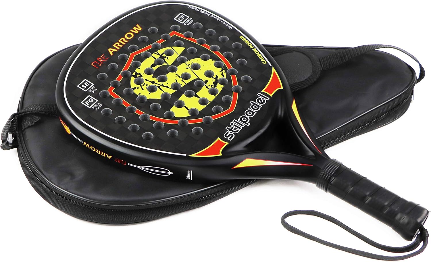Pala Padel de Carbono 12k Forma Diamante con Funda