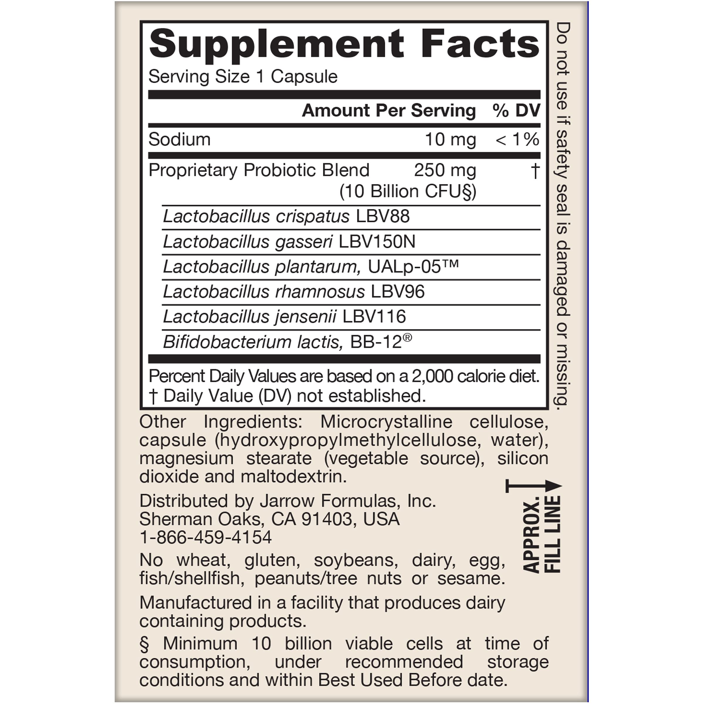 Jarrow Formulas Fem-Dophilus Advanced Vaginal & Digestive Probiotics 10 Billion CFU With 6 Clinically-Studied Strains, For Vaginal, Urinary Tract, Digestive & Immune Support, 30 Capsules, Shelf-Stable