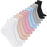 Bencailor Women Toe Socks Cotton Breathable Compression Crew Five Toe Sock for Women Men Athletic Running