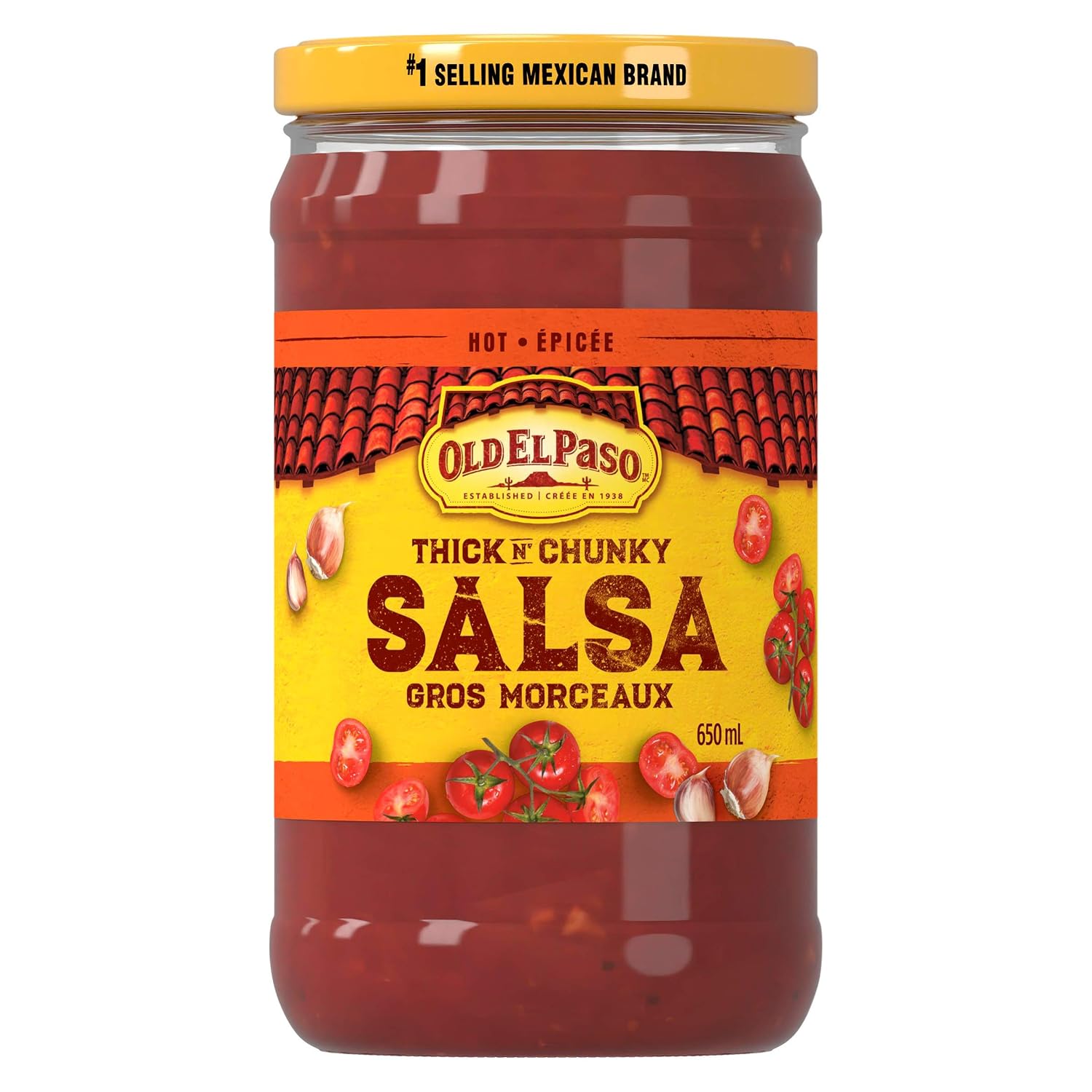 Old el paso Hot thick n' chunky salsa 650ml (058300854533)