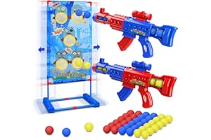 LUKAT Shooting Game Toy for Kids Age 6, 7, 8, 9, 10+ Years Old Boys and Girls, Popper Air Toy Guns with Moving Shooting Targe