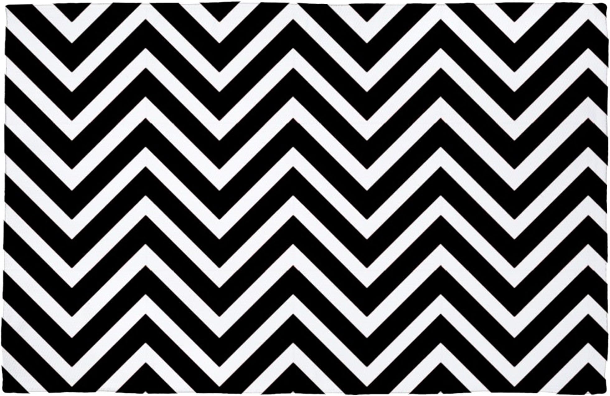 Gueskie Chevrons black white pattern Rugs Home Entrance Floor Doormat 50 x 80cm