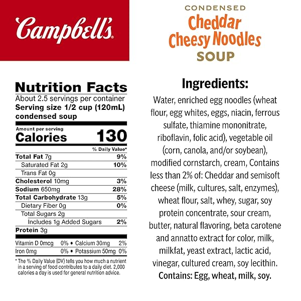 CAMPBELL’S CONDENSED KIDS CHEDDAR CHEESY NOODLE SOUP, 10.5 OZ CAN (12 PACK)