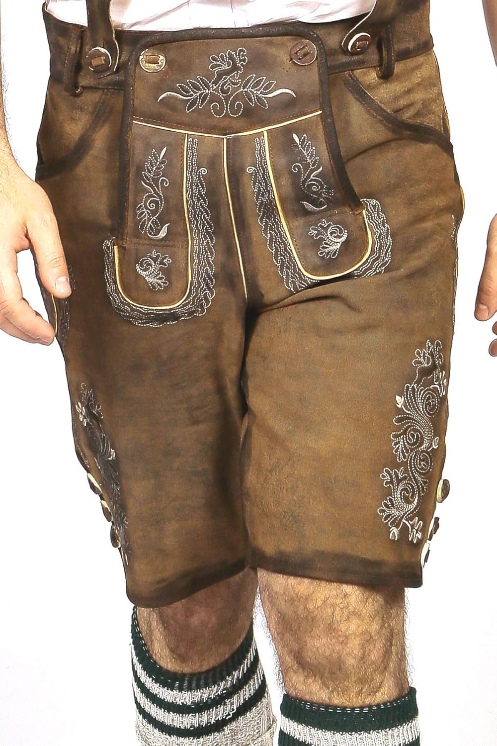 Oktoberfest Bavarian Short Lederhosen Men | Traditional Authentic German Outfit: Clothing