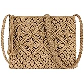Youjaree Women Crochet Shoulder Bag Handmade Woven Beach Crossbody Handbag Satchel Purse with Tassel for Summer | Crochet, Handmade, Woven, Beach, Purse, with Tassel