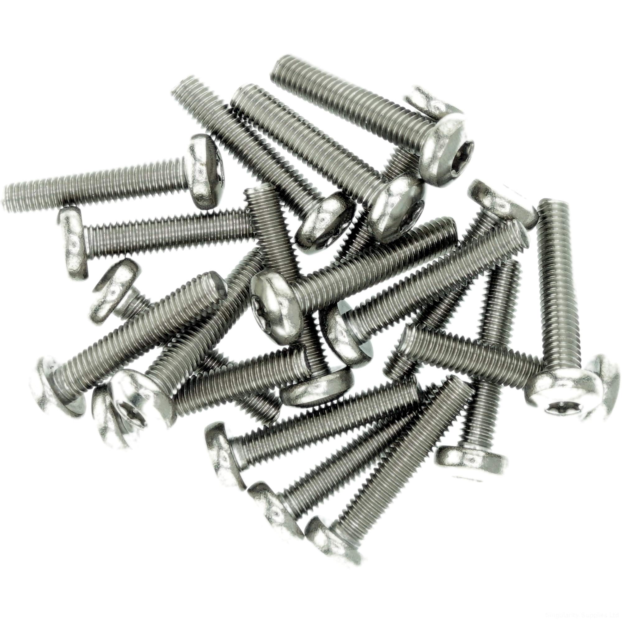 M2.5 (2.5mm x 6mm) TX Pan Thread Rolling Screw - Stainless Steel (A2) (Pack of 20)