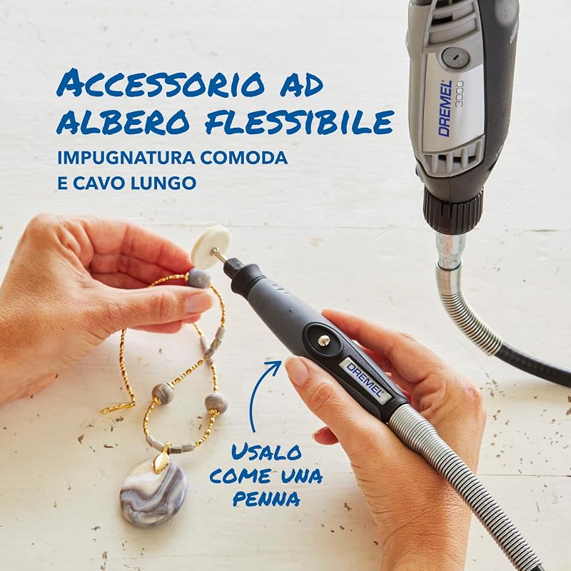 3000 Utensile Multifunzione Rotativo, 1 Complemento, 25 Accessori per Intagliare, Incidere, Fresare, Tagliare, Levigare, Smerigliare, Lucidare e Pulire, 130 W, 230 V, Nero/Grigio
