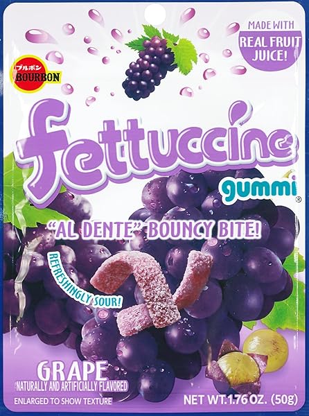 BOURBON FETTUCCINE GUMMI GRAPE, 1.76 OZ