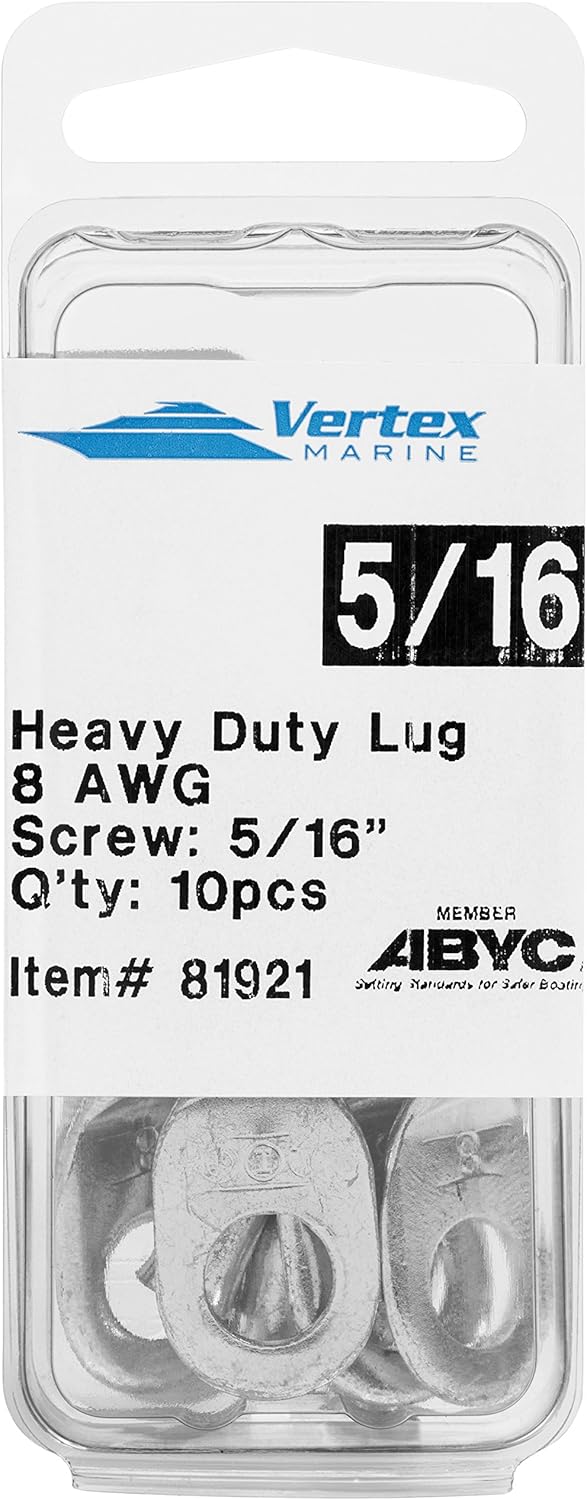 EWCS 8 AWG (Gauge) 6 AWG, 4 AWG, 2 AWG, 1/0 AWG, 2/0AWG Marine Grade UL Approved Heavy Duty Tinned Copper Compression Lugs - 10 Per Pack : Sports & Outdoors