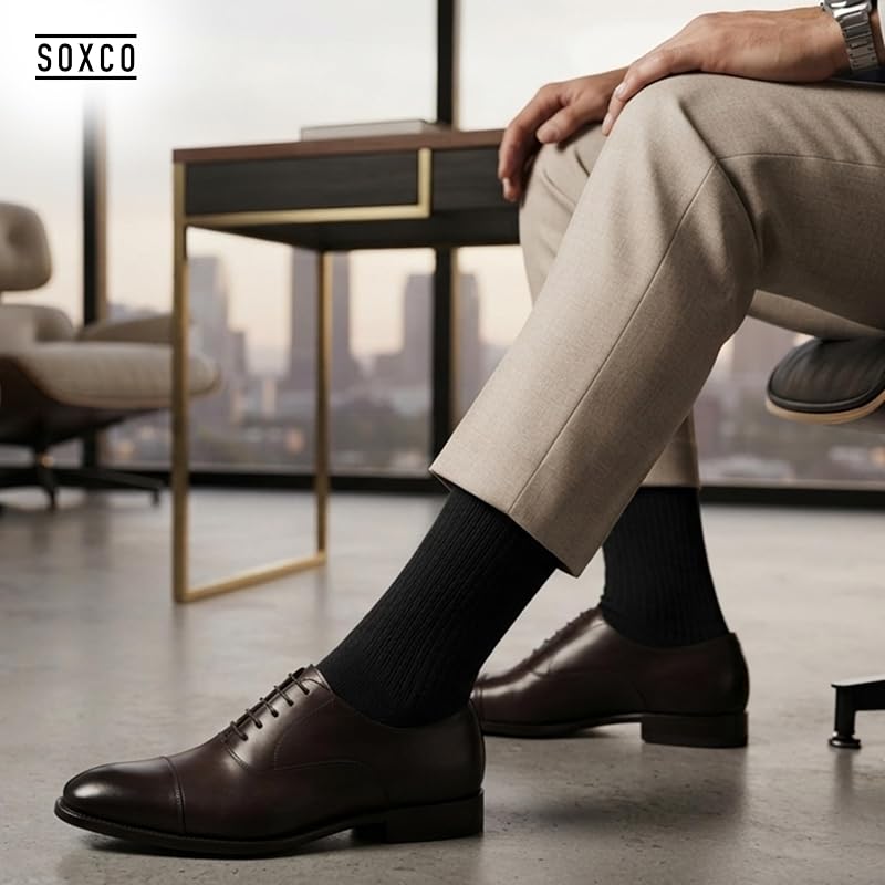 Meias altas de algodão para homens 43-46 Pretas, Pack de 12 Pares