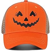 Halloween Baseball Cap for Men Women, Embroidered Pumpkin Hat Halloween Dress Up Party Supplies Couples Accessories
