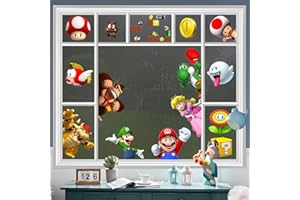 XIANGSUSHIJIE 74 Pcs Cartoon Window Clings Decals Removable Stickers for Glass Windows,Birthday Party Supplies Holiday Home Decorations for Kids Decorative Gifts