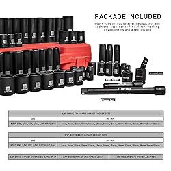 LLNDEI 3/8" Drive Impact Socket Set SAE and Metric