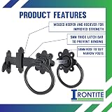 IRONTITE Ring Gate Latch Heavy Duty Gate Latch for Wooden Gates Black view 4