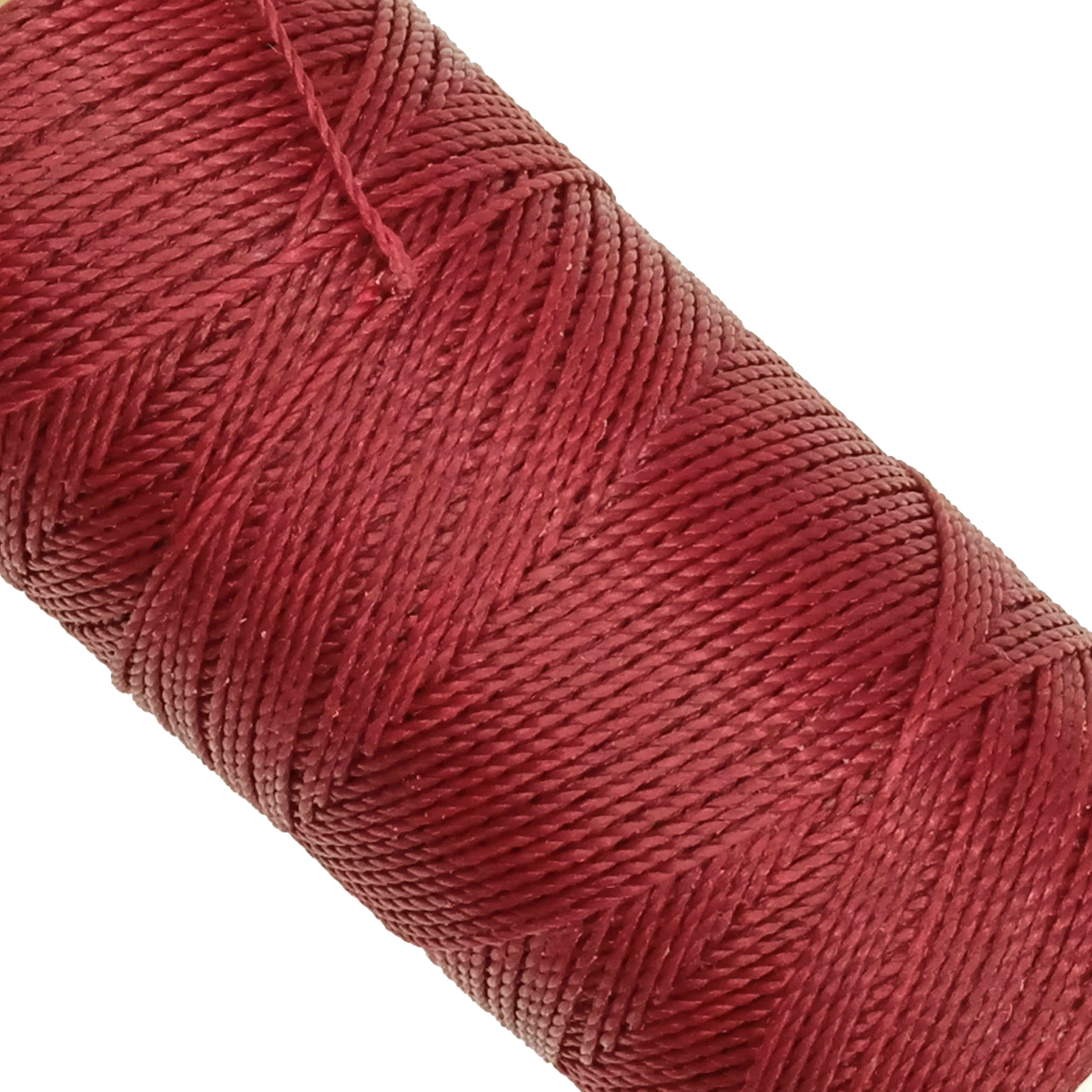 Linhasita Waxed Thread 100 g / 170 m Polyester 1 mm Thick Macrame, 30 Colours burgundy