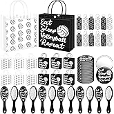 Sunnychicc 48 Pcs Volleyball Party Favors Team Gifts with Volleyball Goodie Gift Bags Stuffers Keychains Mirrors Hairbrushes for Players Team Sports Accessories Birthday Supplies