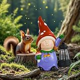 RICHIE Gnome Statue Garden Ornament with Solar LED Lights 16x25 cm view 8