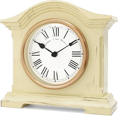 Acctim Falkenburg Distressed Mantel Clock Quartz Cream