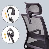 T-THREE Adjustable Ergonomic Office Chair Mesh Back Lumbar Support Black view 6