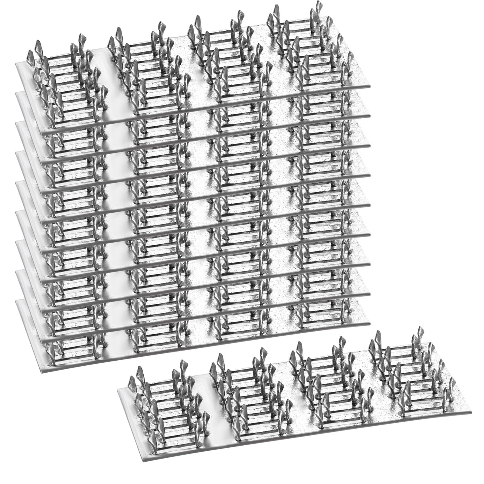 Pronged Truss Plate Flat Mending Plates Repair Tie Plate Bracket Galvanized Steel 1 mm Thick Nail Teeth Height 8mm for Roofing Trusses Wood Timber Connectors (2”x4”, 10)