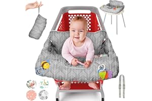 Shopping Cart Cover for Baby PILLANI, High Chair Cover for Restaurant Seat, Grocery Cart Cover for Baby Girl and Boy, Cotton 