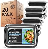 GUANFU 20 Pack Meal Prep Containers 28 oz BPA Free Microwave Safe Lids view 8