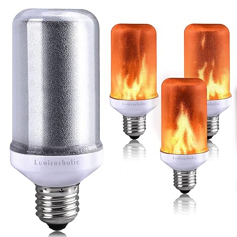 Lumiereholic Flamme E27 Lampe Flackernde Licht Effekt Feuer Glühbirne Wandleuchte Außenleuchte Flackerlicht für Haus Garten B