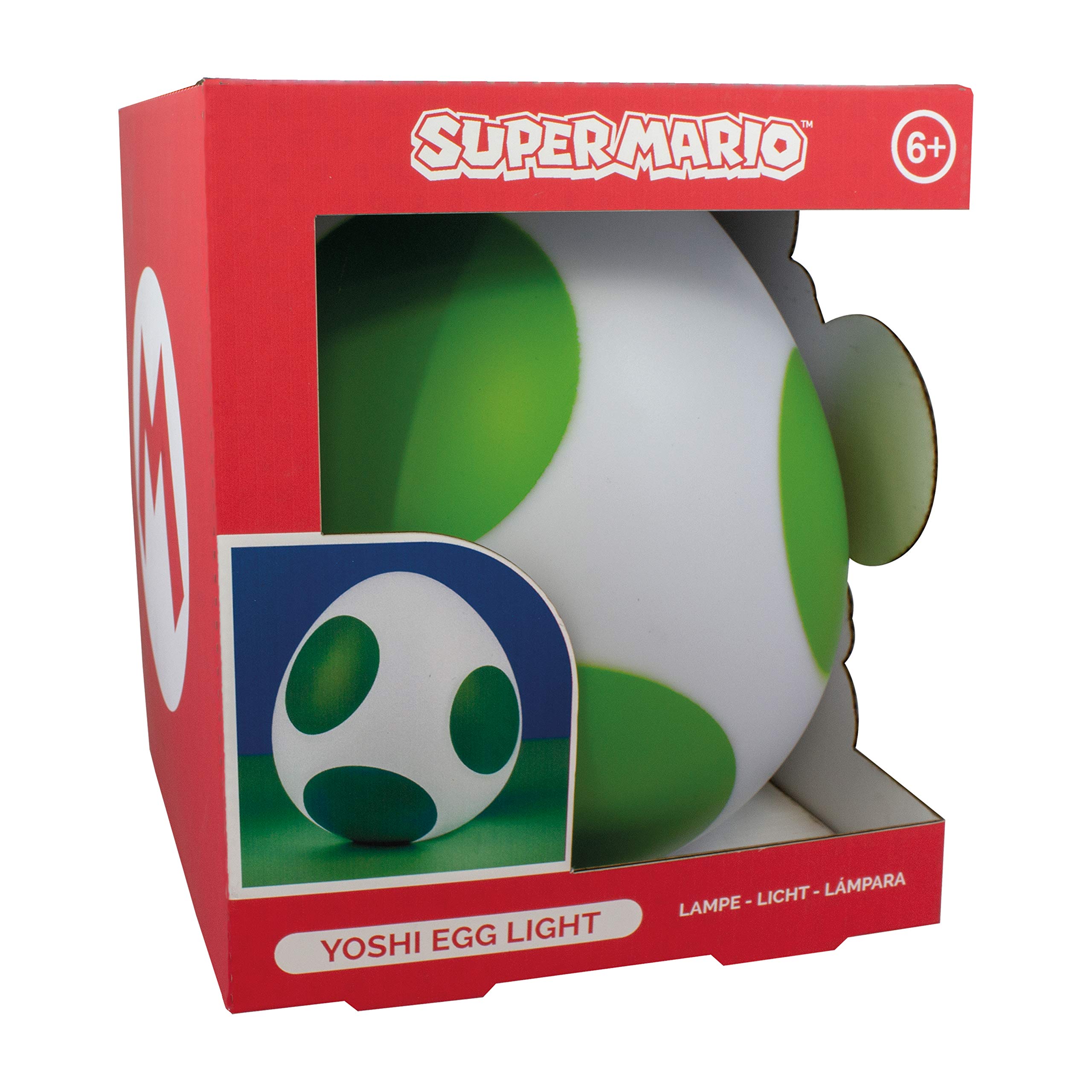 Paladone Super Mario Yoshi Egg Light - 20cm Collectible USB-Powered Light, Perfect for Bedroom, Desk, or Gaming Room, Ideal Gamer Decor
