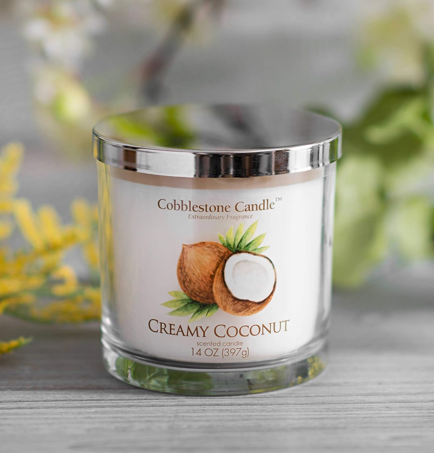 Amazon Com Cobblestone Candle Triple Wick 14 Oz Jar Candle