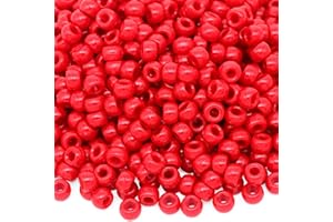 Auvoau 1000Pcs Pony Beads Bracelet 9mm Red Plastic Barrel Pony Beads for Necklace,Hair Beads for Braids,Key Chain,Jewelry Making (Red)