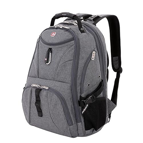 SwissGear 1900 Scansmart TSA 17 Laptop Backpack, Heather Grey, 19