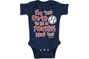 ROOKIE WEAR BY SMACK APPAREL Smack Apparel Boston Baseball Fans. Too Cute (Anti-Yankees) Navy Onesie or Toddler Tee (NB-7T)