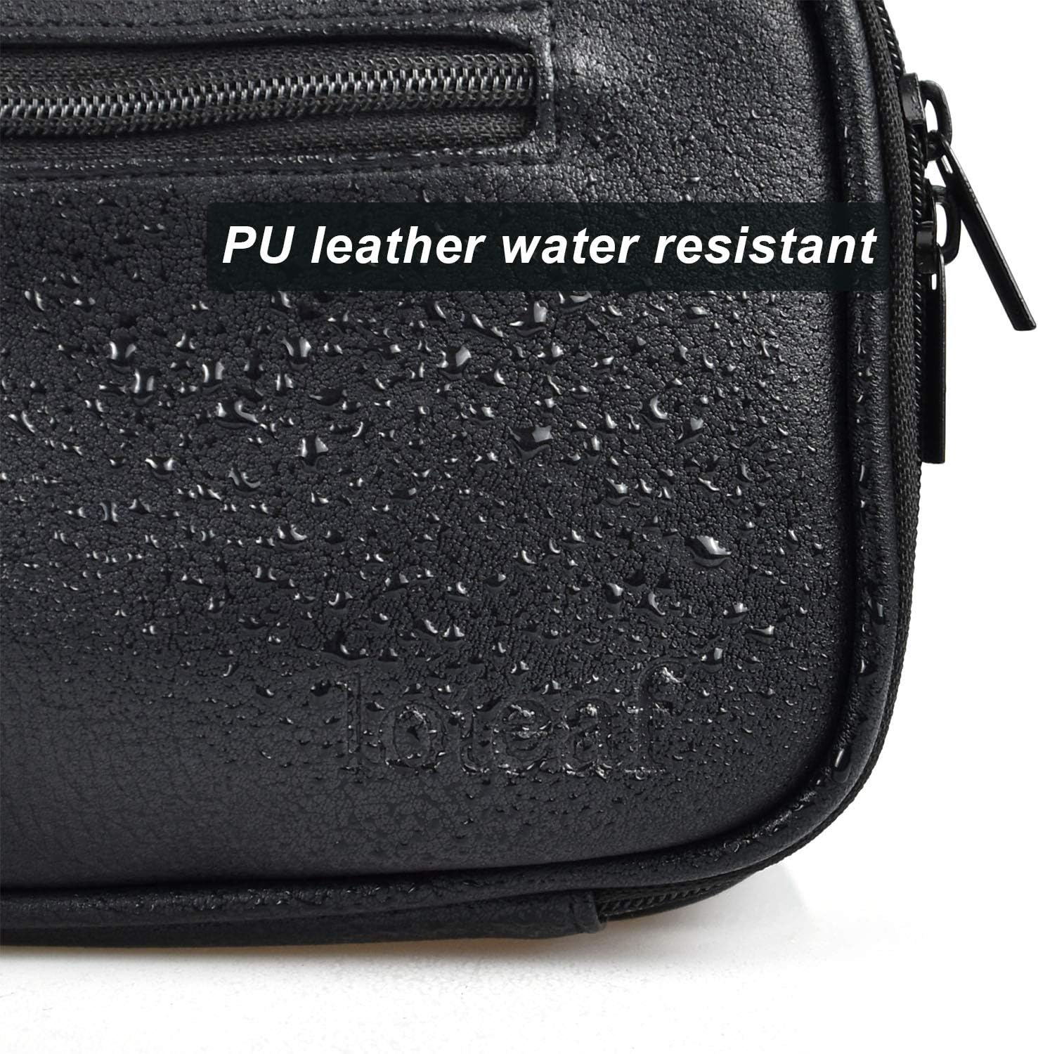 Loteaf Toiletry Bag for Men PU Leather Water-Resistant Travel Toiletry Bag Organizer Dopp Kit for Toiletries Accessories