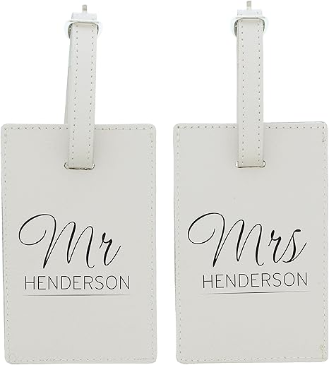 cream luggage tags