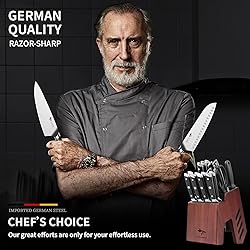 MAD SHARK Knife Set, 17 Pieces Kitchen Chef Knife