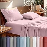 Bare Home Full Sheet Set - Luxury 1800 Ultra-Soft Stonewashed Microfiber - Double Brushed - Deep Pockets - Easy Fit - Breathable Bedding - Sheet Sets & Pillowcases (Full, Dusty Pink)