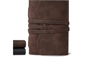 HEYPLACE Leather Journal Notebook, 6x8 Inches Leather Bound Journal Vintage Notebook Personal Journal for Writing