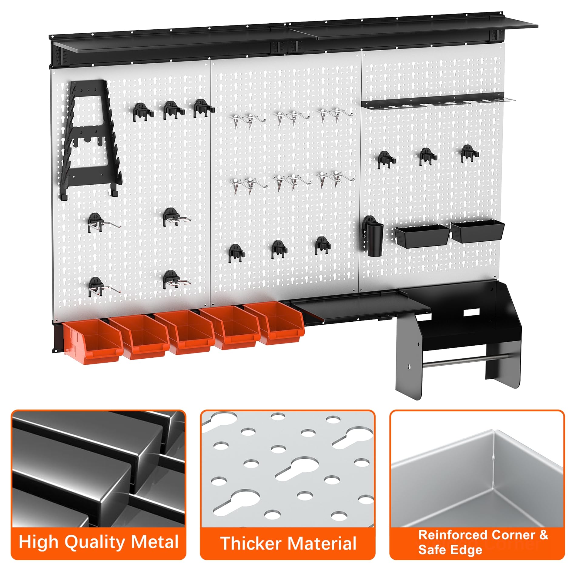 Mua TORACK Pegboard Wall Organizer 4 ft. Garage Metal Pegboard Tool ...