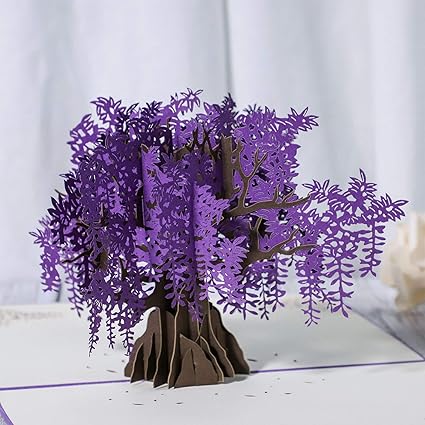 Ecopro Biglietto Pop Up 3d Con Fiori Di Glicine Biglietti Di Auguri Pop Up Per Celebrazione Buona Fortuna E Congratulazioni Per Pensione Laurea Biglietto Di Ringraziamento Colore Viola Amazon It Cancelleria E Prodotti Per