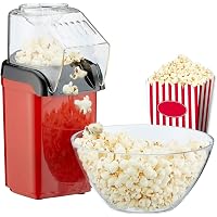 Reemix Popcornmachine Voor Thuis - 1200W, Vetvrij, 2 Minuten Klaar - Perfect Voor Filmavonden En Feestjes