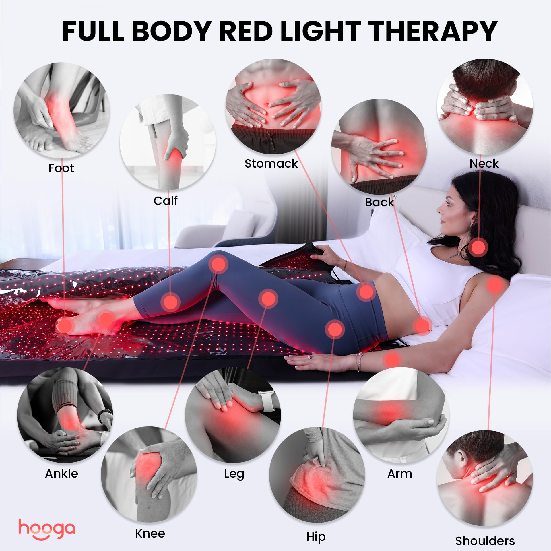 Red Light Therapy Blanket for Body, 1800 LEDs Red Near Infrared 660nm 850nm Full Body Pod, Wrap to Improve Sleep, Skin Health, Pain, Anti-Aging, Energy, Recovery, Performance. Full Body Coverage.