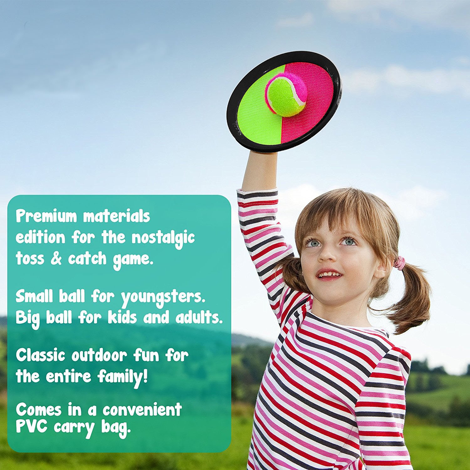 Finlon Throw and Catch Ball Toss and Catch and Toss Game Set for Outdoor Beach Garden Pool Toy