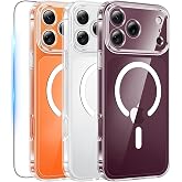 FNTCASE for iPhone 18 Pro-Max Case / 17 Pro-Max Clear Case Fit for Magsafe | Screen Protector, Military Grade Drop Protection, Slim Magnetic Phone Cases, Shockproof Bumper, Transparent Cell Cover
