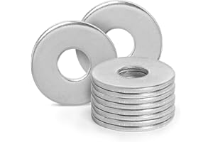 Zernmiarder M6 Stainless Steel Flat Washers - 18mm Outside Diameter, 304（18-8）Stainless Steel Washers Metal Washers for Screws Bolts, Pack of 100
