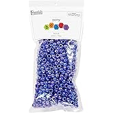 Essentials by Leisure Arts Pony Beads, 6x9mm, Aurora Borealis Blue, 750pc – Bracelet Making Kit for Jewelry and Kandi Crafts – Bulk Craft Beads for Friendship Bracelets and DIY Projects