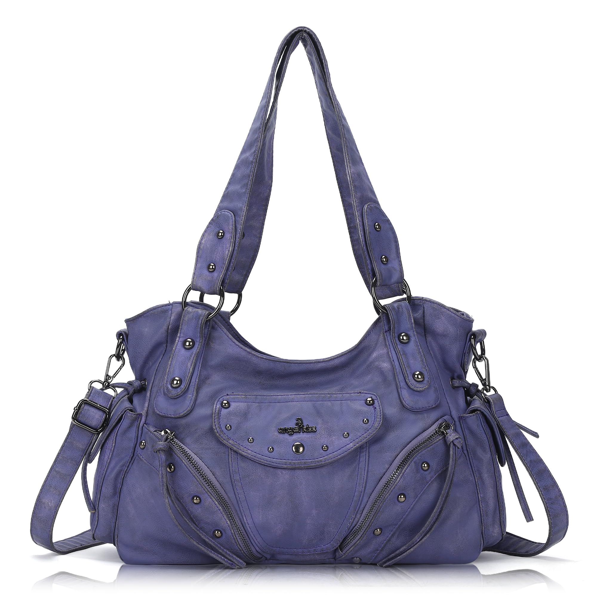 Angel Kiss Hobo Bag for Women Retro Leather Purses