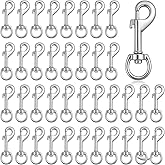 SHENLIU 50 Pcs Swivel Snap Hooks for Dog Leash, Heavy Duty 2.7 Inch Flag Clasp Single Ended Swivel Clip Multipurpose Bolt Snap for Keychain Camera Strap Linking Pet Leash