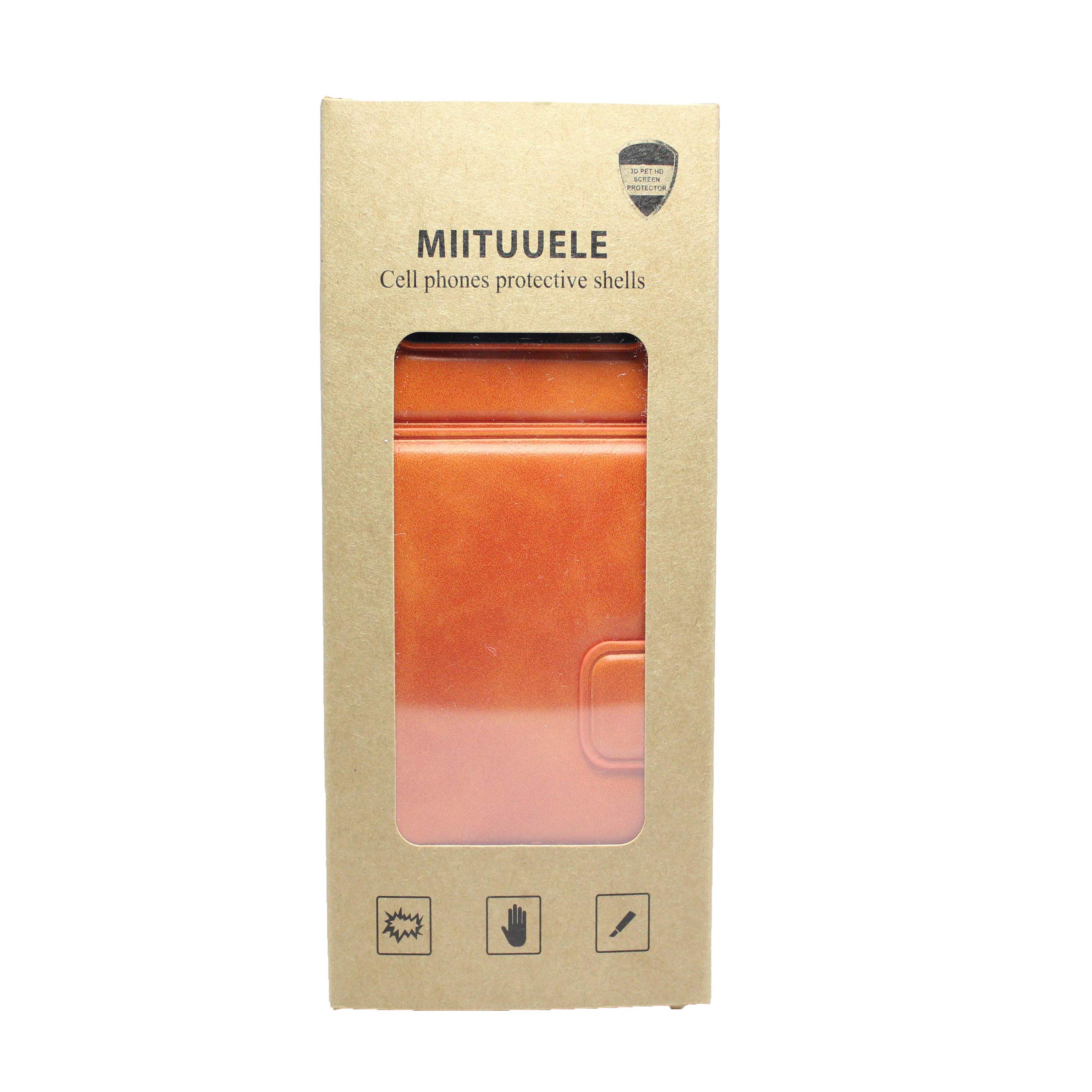 Galaxy S10 Plus Case, Sumsung S10 Plus Wallet Card Slots Holders Kickstand Flip Cover Bumper PU Leather Hard PC Frame Magnetic Slim Shockproof Durable Shockproof Protective Case Cover (Orange)